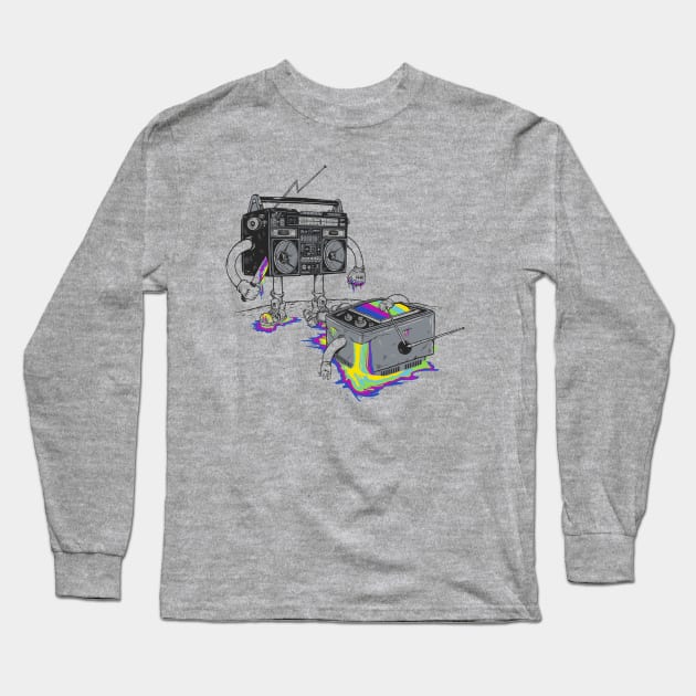 Revenge of the Radio Star Long Sleeve T-Shirt by Madkobra